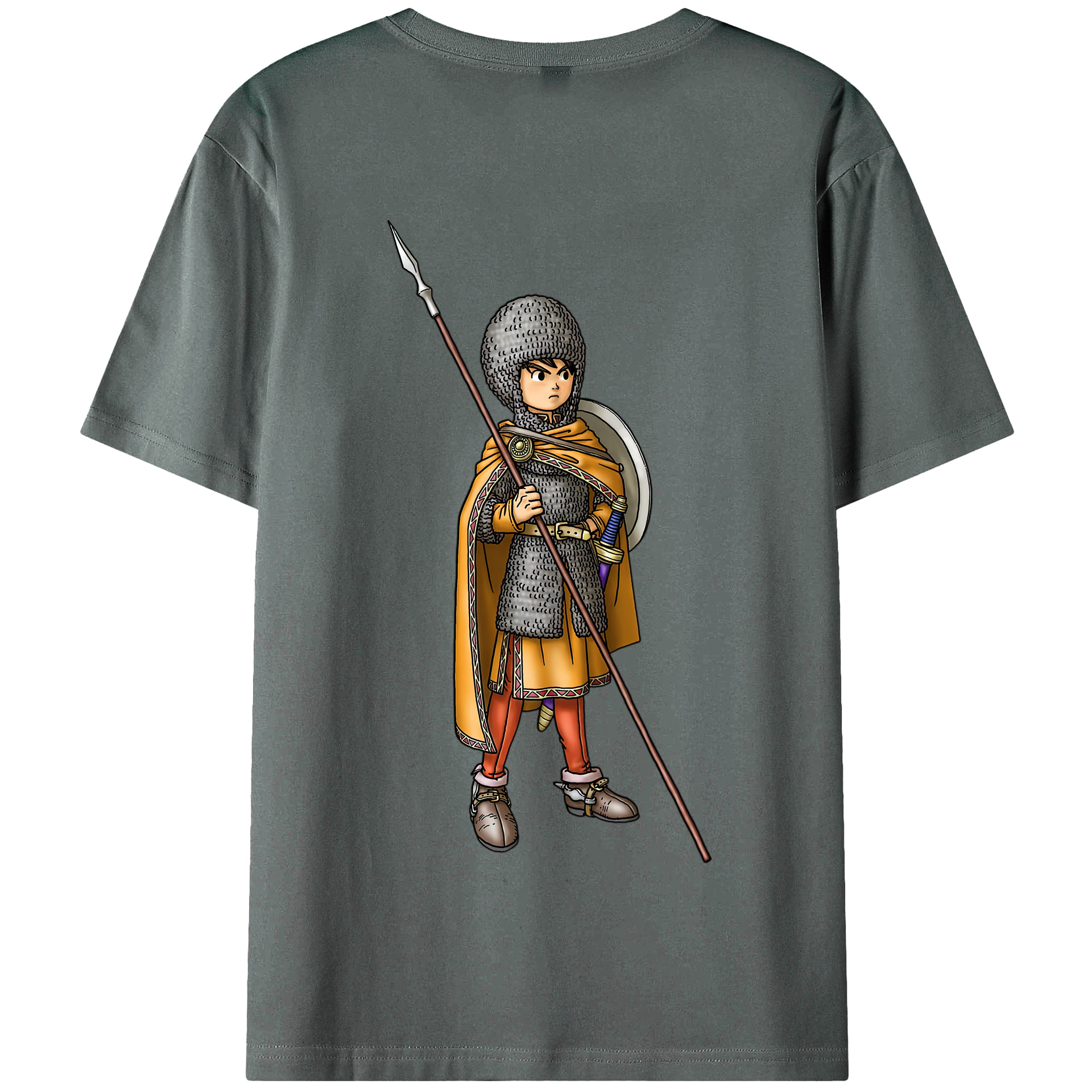 （画像用） ドラゴンクエスト Doragon Kuesuto Dragon Quest 綿100％半袖Tシャツ（背面プリント）